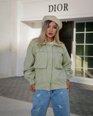 کت کتان کوتاه سبز زنانه و دخترانه با قیمت مناسب