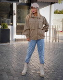 کت کتان کوتاه نسکافه ای