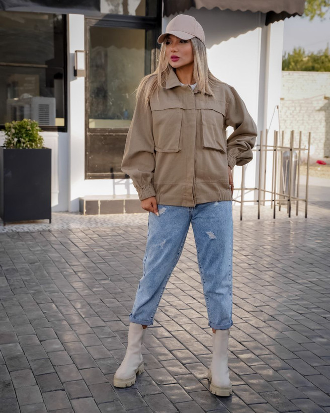 کت کتان کوتاه نسکافه ای