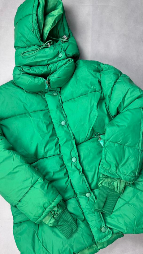 کاپشن بلند کلاه دار سبز رنگ مچ فینگر