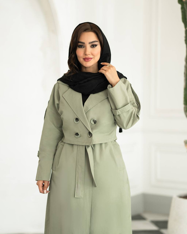 بارانی بلند دوتیکه ۴ حالته