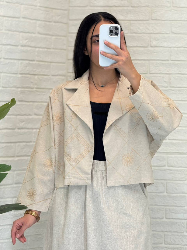 ست کت و دامن لینن نچرال زنانه شیک و سبک تابستانی | Women’s Natural Linen Suit Set