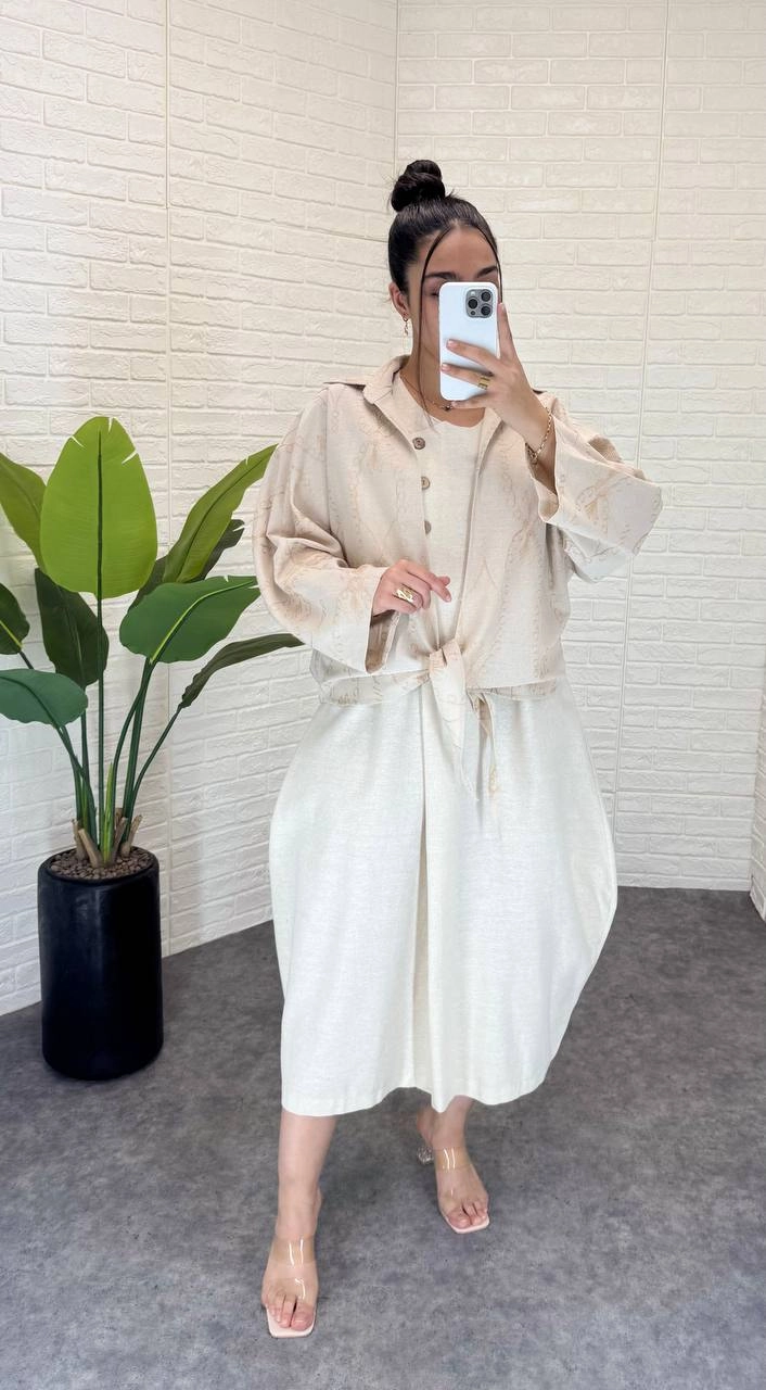 کفتان و رویی پایین گره لینن