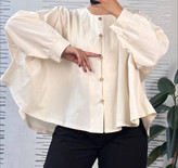 شومیز دخترونه لینن عروسکی سبز