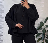 شومیز دخترونه لینن عروسکی سبز