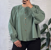 شومیز دخترونه لینن عروسکی سبز