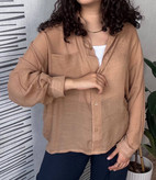 خرید شومیز رنگ قهوه ای خنک تابستونی