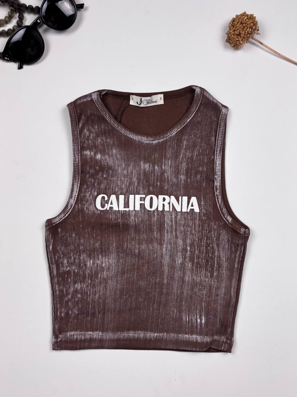 کراپ کبریتی پارچه ترک دخترانه مدل california