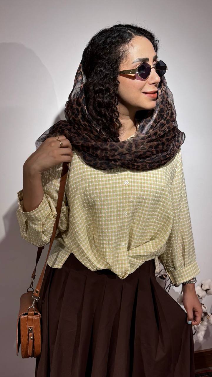 شومیز پارچه پفکی جلو گره