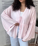 خرید شومیز جلو گره صورتی دخترونه تابستونه خنک