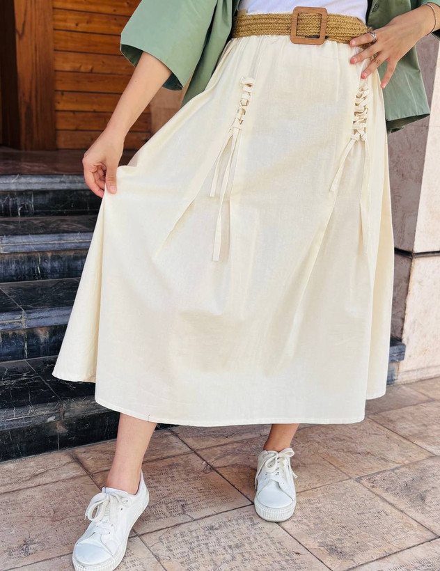 دامن لینن بندی