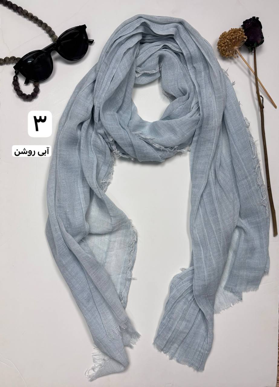 خرید شال لب ریش دخترانه رنگ آبی روشن