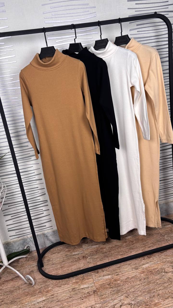 خرید ماکسی بلند پاییزه یقه اسکی