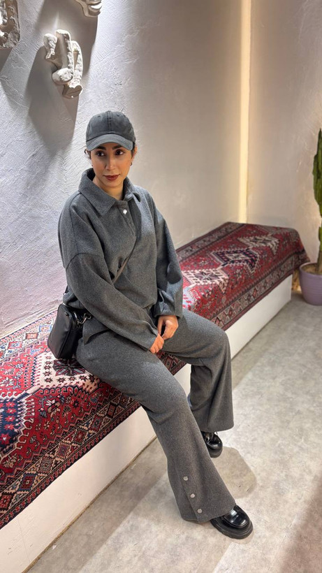 ست طوسی فوتر دخترانه شیک