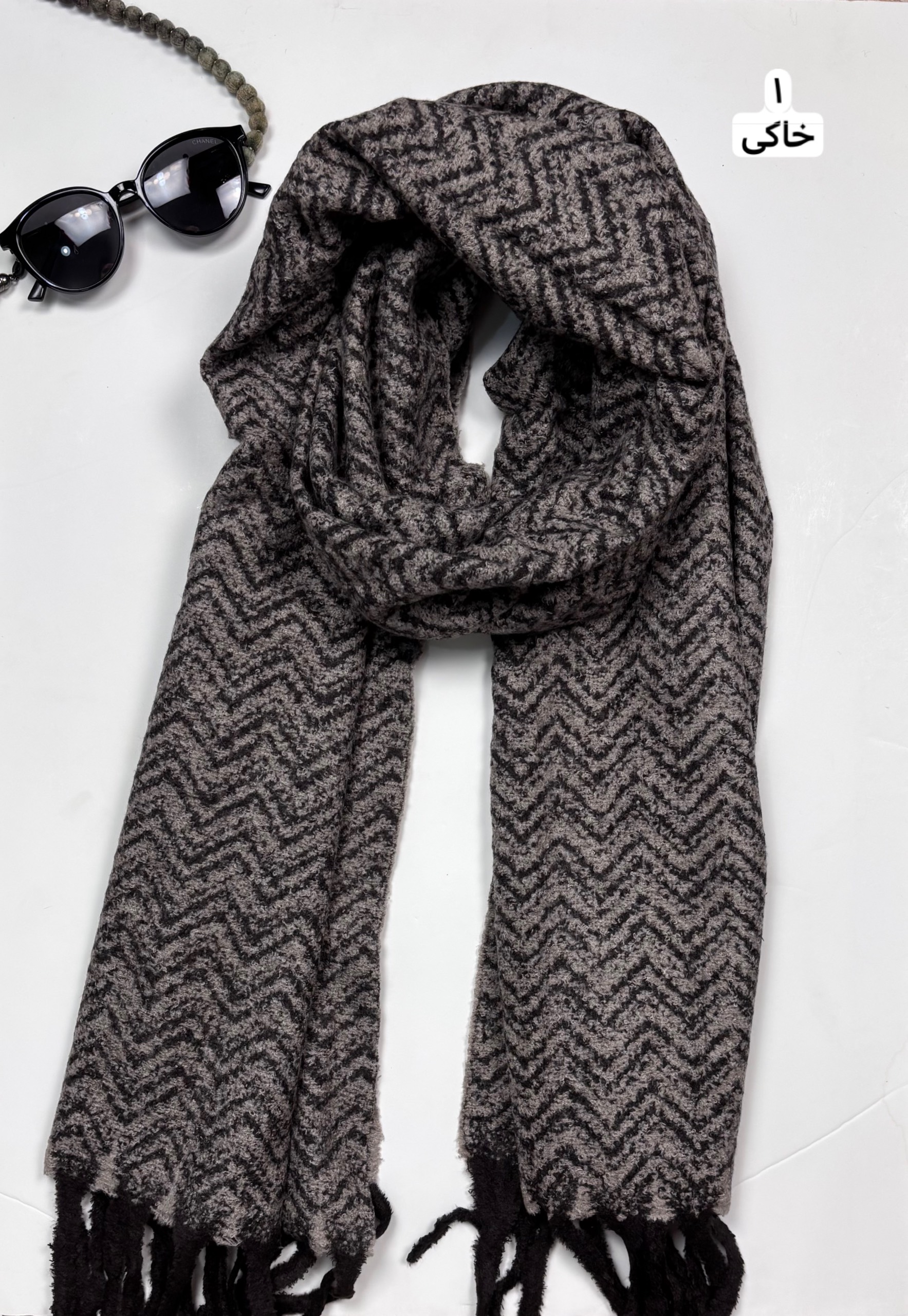 خرید بیگ اسکارف زمستانی پارچه موهر حوله ای زنانه