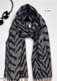 خرید شال موهر طرحدار مشکی زنانه