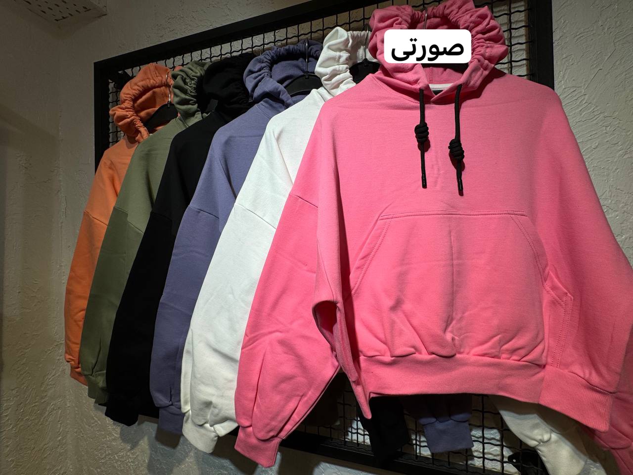 کراپ هودی دخترانه صورتی رنگ