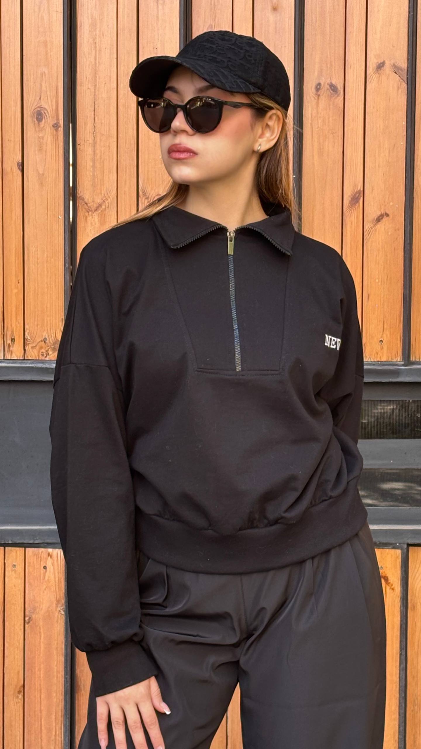 دورس نیم زیپ مشکی